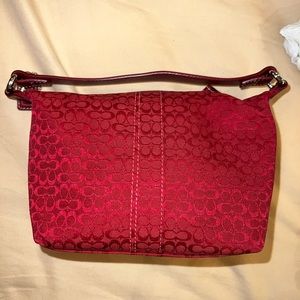 Barley used red coach bag comes with mini wallet (pictured) and scarf for bag